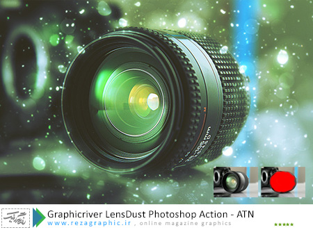 اکشن افکت لنز گرد و غبار فتوشاپ گرافیک ریور-Graphicriver LensDust Action | رضاگرافیک